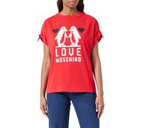 Love Moschino Regular fit Short-sleevedwith Shoulders Curled with Logo Elastic Drawstring Camiseta, Red, 48 De Las Mujeres