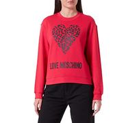 Love Moschino Regular Fit with Maxi Animalier Heart and Logo. Sudadera, Rojo, 48 para Mujer