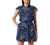 Love Moschino Vestido de Cintura Cruzada, Azul, 50 para Mujer
