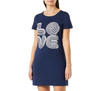 Love Moschino Vestido de Manga Corta, Azul Oscuro, 42 para Mujer