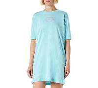 Love Moschino Vestido de Manga Corta en Forma de T Comfort Fit, Turquesa, 46 para Mujer
