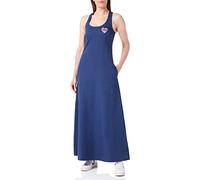 Love Moschino Vestido Largo con Tirantes Cruzados, Azul Oscuro, 42 para Mujer