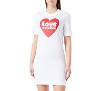 Love Moschino Vestido Regular con Mangas Cortas, Blanco óptico, 46 para Mujer