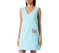 Love Moschino Vestido sin Mangas en V con Cuello en V, Turquesa, 46 para Mujer