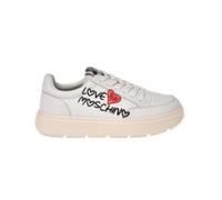 Love Moschino - Zapatillas de Cuero con Graffiti - Shoes - Mujer - Blanco - 40 EU -