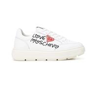 Love Moschino - Zapatillas de Cuero con Logo Graffiti - Shoes - Mujer - Blanco - 38 EU -