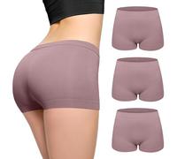 Love My Fashions ® Paquete de 3 calzoncillos tipo bóxer de microfibra de cintura alta para mujer, sin costuras, elásticos, cobertura completa, ropa interior para mujer, Rosa oscuro., M/L