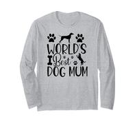 Love My Pet Pup Saying Cute Bones Funny World, la Mejor mamá de Perros Manga Larga