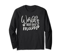 Love My Pet Pup Saying Funny Supercute Worlds Best Dog Mum Manga Larga