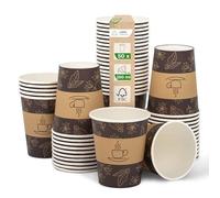 Love Nature Vasos de Papel Desechables de 250 ml, 50 Unidades, Color Blanco, para Café, Sin Plástico