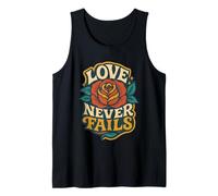 Love Never Fails 1 Corintios 13:8 Verso de la Biblia Cristiano Camiseta sin Mangas