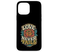 Love Never Fails 1 Corintios 13:8 Verso de la Biblia Cristiano Carcasa para iPhone 13 Pro MAX