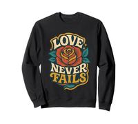 Love Never Fails 1 Corintios 13:8 Verso de la Biblia Cristiano Sudadera