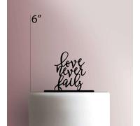 Love Never Fails- Decoración acrílica para tartas de 6 pulgadas de ancho/azul
