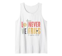 Love Never Fails - Verso Cristiano Inspirado en la fe Camiseta sin Mangas