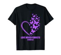 Love Never Forgets End ALZ Alzheimer - Mariposa de Conciencia Camiseta