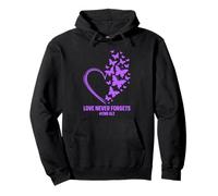 Love Never Forgets End ALZ Alzheimer - Mariposa de Conciencia Sudadera con Capucha