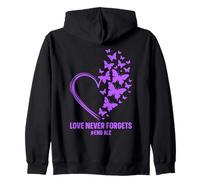 Love Never Forgets End ALZ Alzheimer - Mariposa de Conciencia Sudadera con Capucha