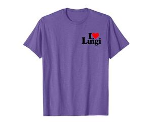 LOVE OF LUIGI NAME TEES Camiseta Unisex-Adulto, Camiseta Casual con Manga Larga, T-Shirt con Cuello Crew, Algodón 100% Sólido Blanco Talla S
