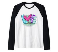 Love One Another 1 Juan 4:7 Escrituras Mensaje Bíblico Obra de Arte Camiseta Manga Raglan