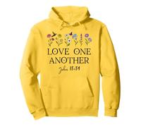 Love One Another Daisy Boho Christian Bible Verse John 13:34 Sudadera con Capucha