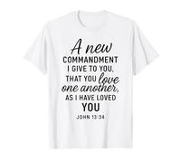 Love One Another Juan 13:34 Escritura Verso Bíblico Oración Dios Camiseta