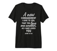 Love One Another Juan 13:34 Escritura Verso Bíblico Oración Dios Camiseta Premium