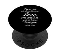Love One Another Juan 13:34 Escritura Verso Bíblico Oración Dios PopSockets PopGrip Adhesivo