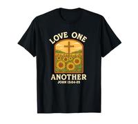 Love One Other John 13:-34-35 - Girasol y Cruz Camiseta
