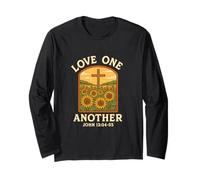 Love One Other John 13:-34-35 - Girasol y Cruz Manga Larga