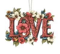 Love Ornament - 2D Acrylic Hangable Decor for Valentine's Day | Romantic Decoration for Home Car Wall Window Garden Patio Kitchen Party Holiday Celebration Family Friends Present