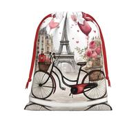 Love Paris Tower Coffee Wine Perfume Bicicleta Corazón Vacaciones Cordón Bolsas de Regalo Fiestas Bolsas Especiales para Dulces Boda Favores Navidad