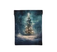 Love Paris Tower Coffee Wine Perfume Bicycle Heart Printing Monedero, organizador de monedas, soporte de cambio, cartera de viaje pequeña, para monedas, cambio, auriculares, Árbol de Navidad Nieve1,