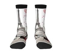 Love Paris Tower Coffee Wine Perfume - Calcetines de bicicleta para hombre y mujer, suaves, transpirables, flexibles, cómodos con diseño elegante, el mejor regalo, 2 Negro-1, Altoa única