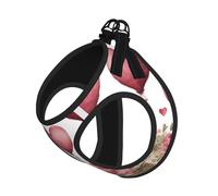 Love Paris Tower Coffee Wine Perfume - Juego de arnés y correa para perro con estampado de corazón, arnés reflectante ajustable para perros pequeños y gatos