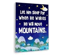 Love & Patience Parenting Art - “Let Him Sleep, For When He Wakes” Inspirational Canvas Print, Nursery Bedroom Wall Decor for New Parents (Unframed,16x24inch(40x60cm))