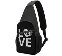 Love Paw Print In Heart Sling Bag Crossbody Hombro Viaje Pecho Mochila Senderismo Mochila para Deportes Compras Trabajo