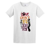 Love Peace and Soul Train Dope Hippie Men's T-Shirt Unisex White Cotton Hip Hop Print tee Shirts L
