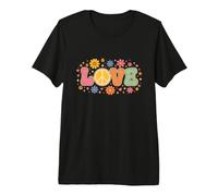 Love Peace Sign Groovy Flower Power Retro Positive Advocate Camiseta Premium