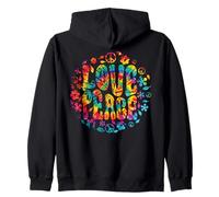 Love Peace Sign Tie Dye Groovy Hippie Retro 60s 70s Costume Sudadera con Capucha