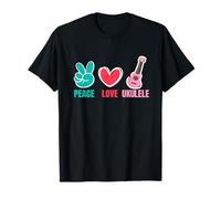 Love Peace Ukulele I Guitarra Música Corazón Instrumento Camiseta