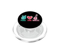 Love Peace Ukulele I Guitarra Música Corazón Instrumento PopSockets PopGrip para MagSafe