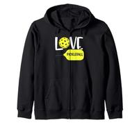 Love Pickleball Cute Paddle and Ball Fun Sports Fans Players Sudadera con Capucha