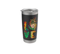 Love Pomeranian Dog Paw Sunflower Tie Dye Funny Puppy Vaso térmico de acero inoxidable de doble pared