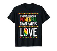 Love Powerful Than Hate Black History Month Camiseta