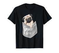 Love Pugs, Camiseta de bolsillo para cachorros, diseño gráfico de mascotas Camiseta