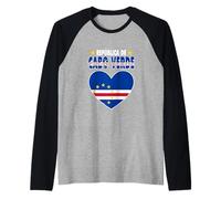 Love Republica De Cabo Verde Con Emblema De Bandera De Cabo Verde Camiseta Manga Raglan