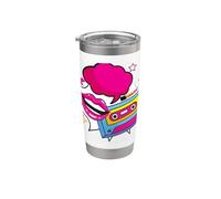 Love Retro Mixtape 80's Blank This Is My 80s 90's Party Lips Vaso térmico de acero inoxidable de doble pared