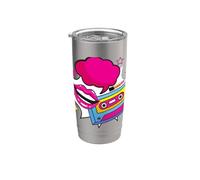 Love Retro Mixtape 80's Blank This Is My 80s 90's Party Lips Vaso térmico de acero inoxidable de doble pared