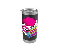 Love Retro Mixtape 80's Blank This Is My 80s 90's Party Lips Vaso térmico de acero inoxidable de doble pared